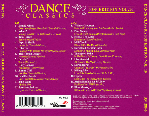 Various : Dance Classics - Pop Edition Vol. 10 (2xCD, Comp)