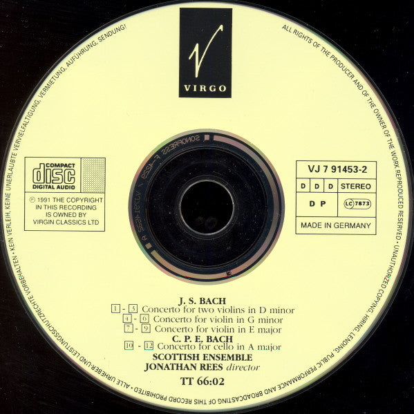 Bach* - Scottish Ensemble*, Jonathan Rees : Violin Concertos (CD, Album)