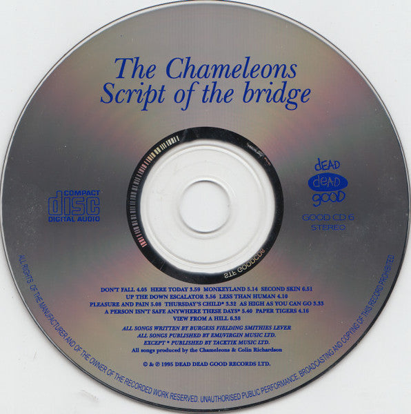 The Chameleons : Script Of The Bridge (CD, Album, RE, DOC)
