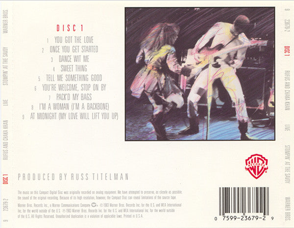 Rufus And Chaka Khan* : Live (Stompin' At The Savoy) (2xCD, Album, RE)