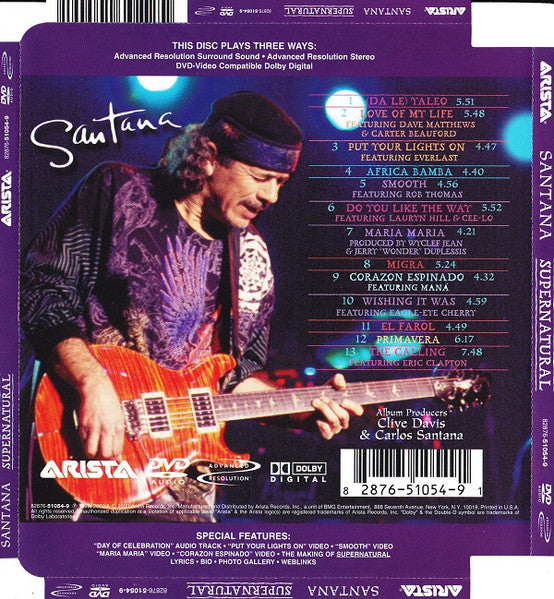 Santana : Supernatural (DVD-V, Album, Multichannel, NTSC)