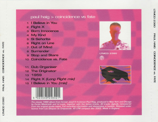 Paul Haig : Coincidence vs Fate (CD, Album, RM)