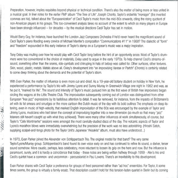 Evan Parker • Cecil Taylor • Barry Guy • Tony Oxley : Nailed (CD, Album)