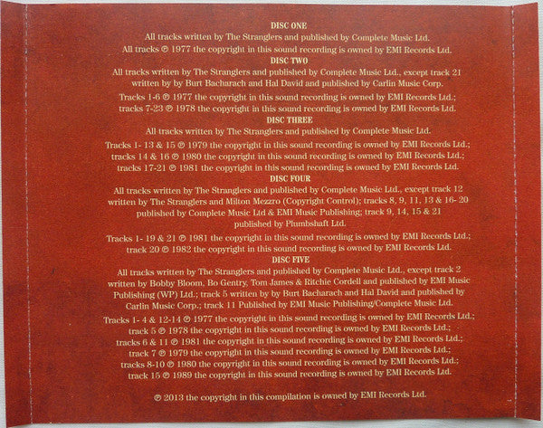 The Stranglers : The Old Testament -  The U.A. Studio Recordings (1977-1982) (5xCD, Comp, RE, RM + Box)