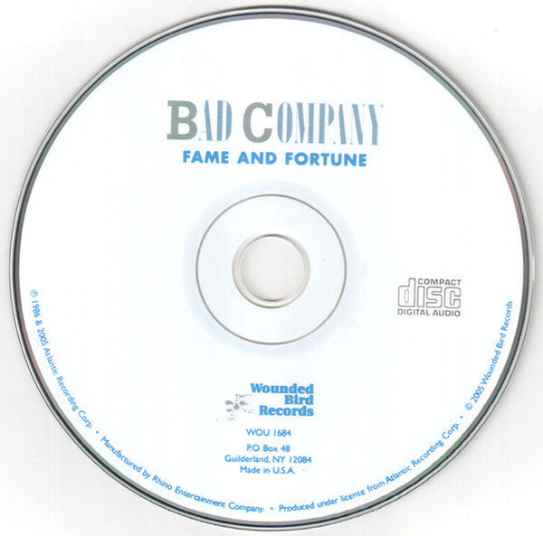 Bad Company (3) : Fame And Fortune (CD, Album, RE)