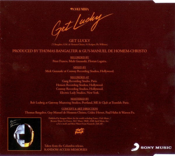 Daft Punk : Get Lucky (CD, Single)