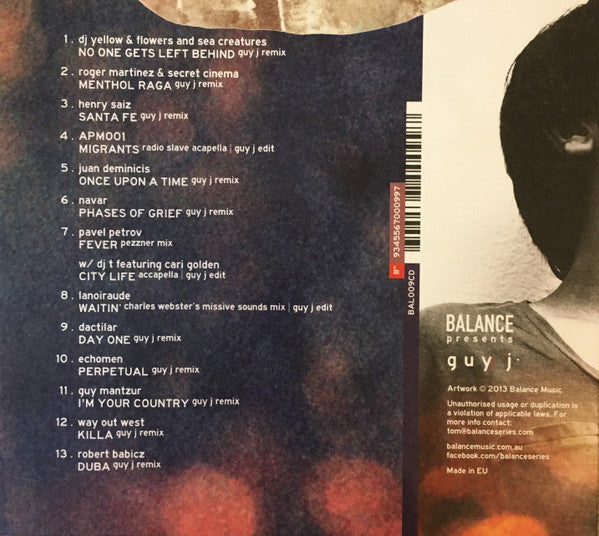 Guy J : Balance Presents Guy J (CD, Mixed)