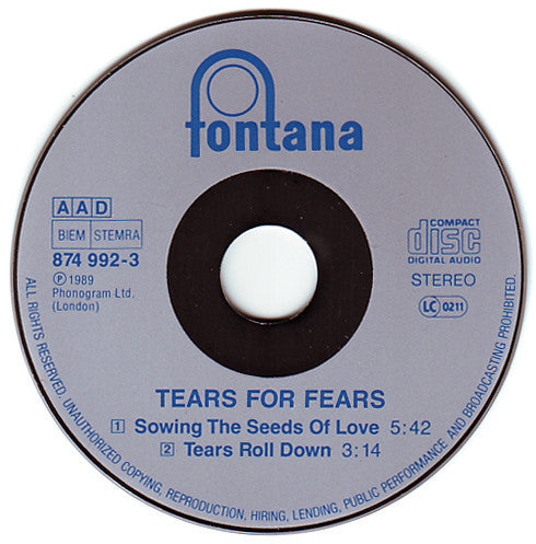 Tears For Fears : Sowing The Seeds Of Love (CD, Mini, Single)