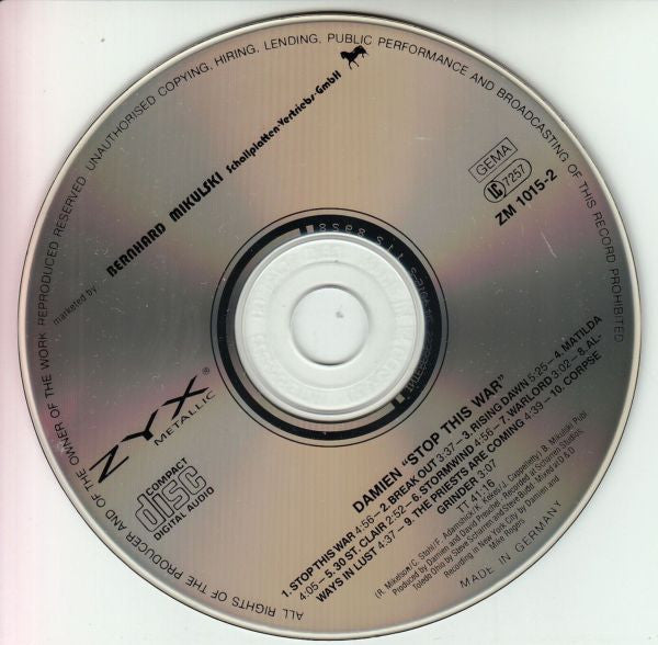 Damien (23) : Stop This War (CD, Album)