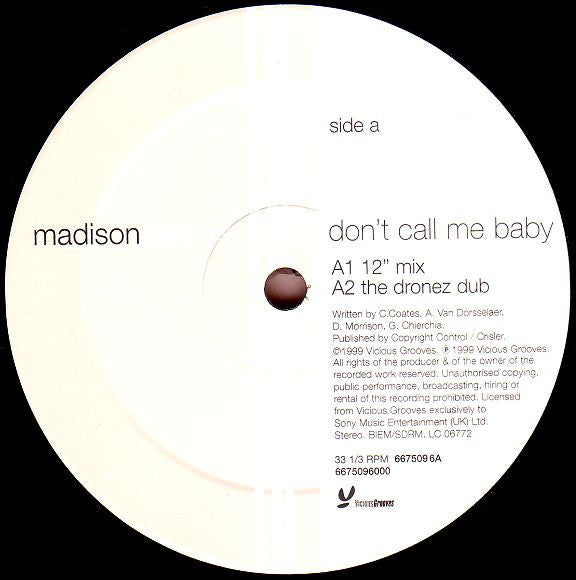 Madison Avenue : Don't Call Me Baby (12")