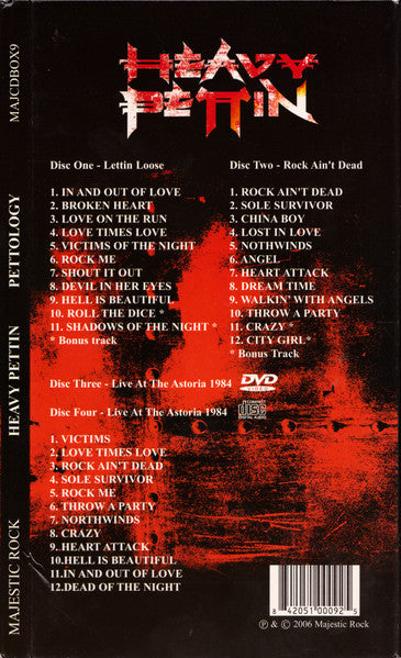 Heavy Pettin : Pettology (Box, Comp + 2xCD, Album, RE + CD, Album + DVD-V)