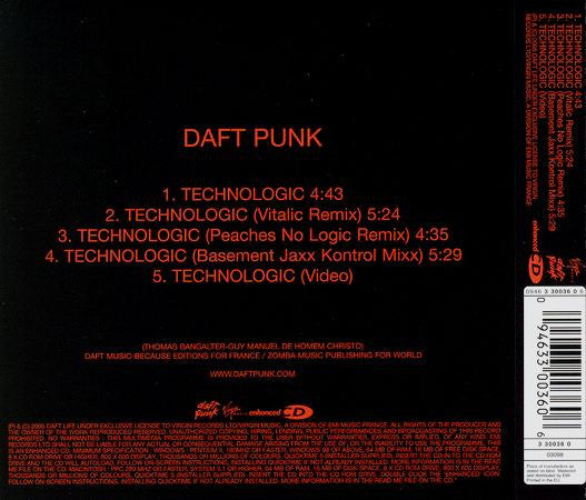 Daft Punk : Technologic (CD, Single, Enh)