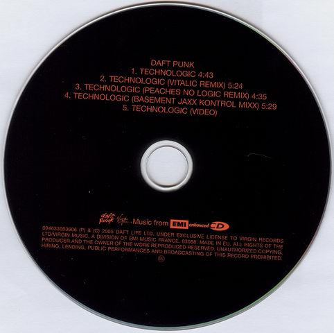 Daft Punk : Technologic (CD, Single, Enh)