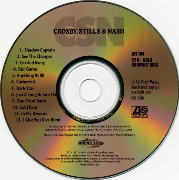 Crosby, Stills &amp; Nash : CSN (CD, Album, Ltd, Num, RE, RM, Gol)