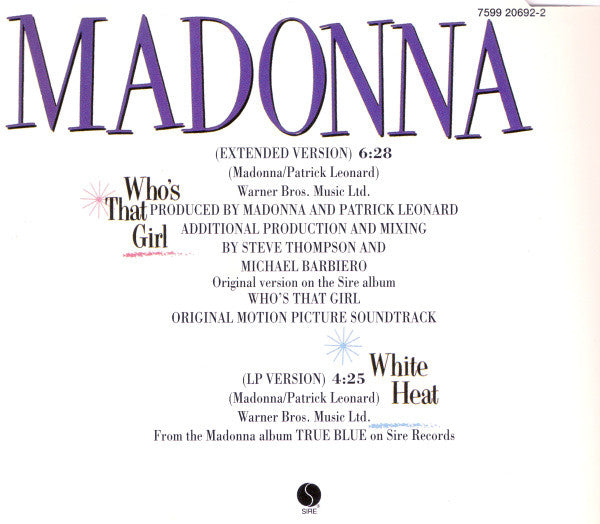Madonna : Who's That Girl (Extended Version) (CD, Single, RE)
