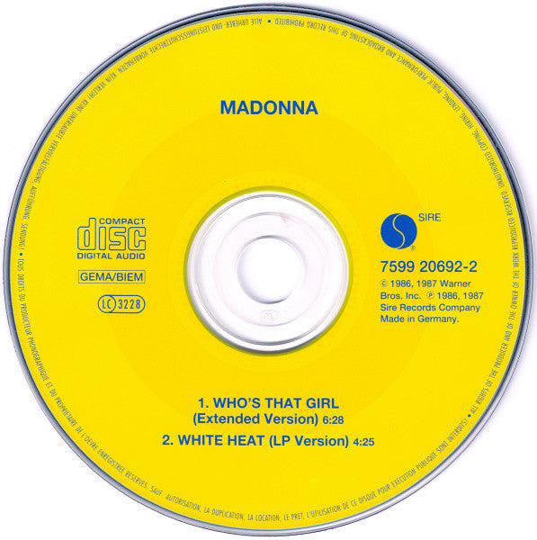 Madonna : Who's That Girl (Extended Version) (CD, Single, RE)