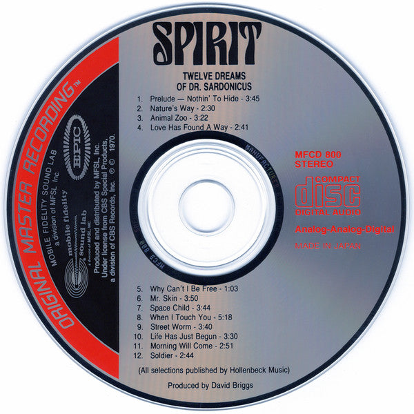 Spirit (8) : Twelve Dreams Of Dr. Sardonicus (CD, Album, RE, RM)
