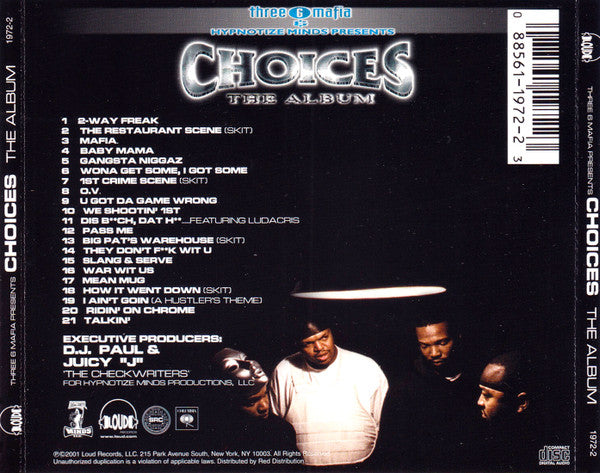 Three 6 Mafia : Choices: The Album (CD, Album)