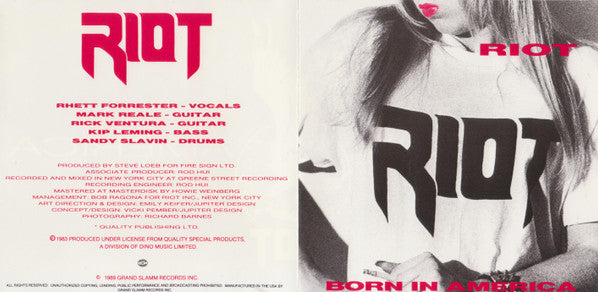 Riot (4) : Born In America (CD, Album, RE)