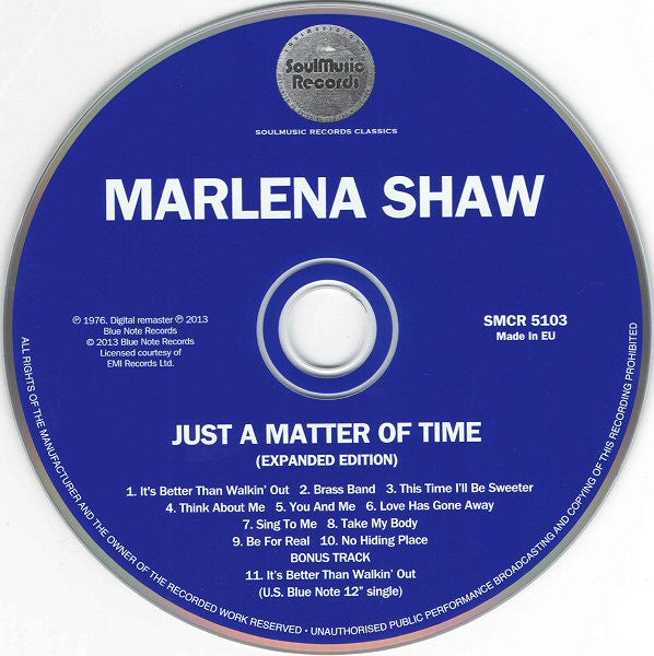 Marlena Shaw : Just A Matter Of Time (CD, Album, RE, RM, Exp)