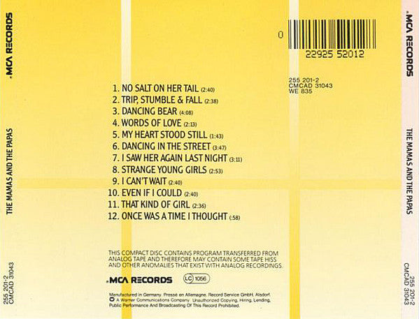 The Mamas &amp; The Papas : The Mamas &amp; The Papas (CD, Album, RE)