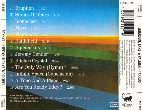 Emerson, Lake &amp; Palmer : Tarkus (CD, Album, RE)