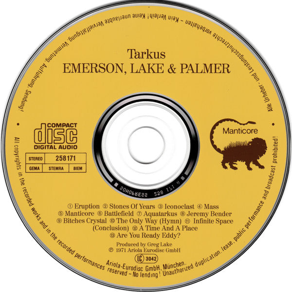 Emerson, Lake &amp; Palmer : Tarkus (CD, Album, RE)