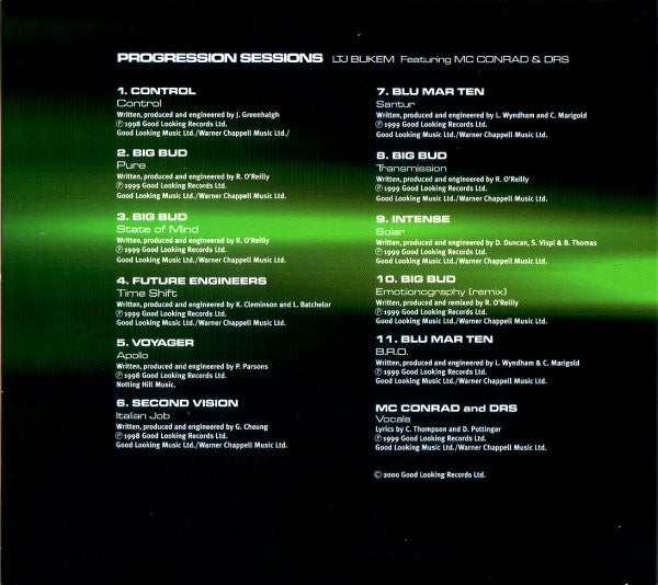 LTJ Bukem Featuring MC Conrad &amp; DRS : Progression Sessions 3 (2xCD, Comp, Mixed)