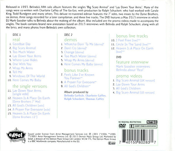 Belinda Carlisle : Real (2xCD, Album, Comp, RM + DVD, NTSC + Dlx)
