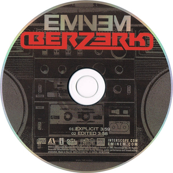 Eminem : Berzerk (CD, Single)