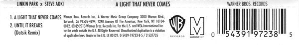 Linkin Park X Steve Aoki : A Light That Never Comes (CD, Single)