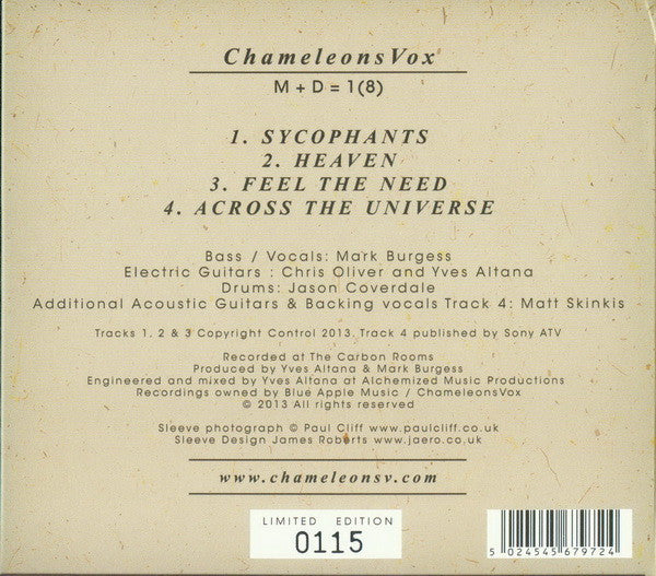 ChameleonsVox : M + D = 1(8) (CD, EP, Ltd, Num)