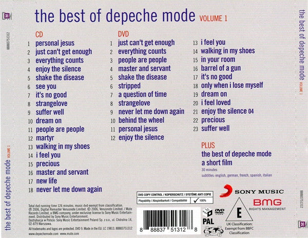 Depeche Mode : The Best Of (Volume 1) (CD, Comp, RM + DVD-V, Comp, RM, PAL + RE, RM)