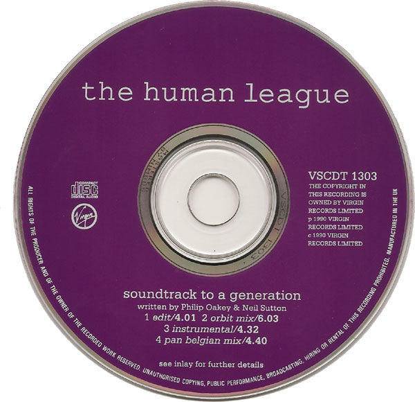 The Human League : Soundtrack To A Generation (CD, Single)
