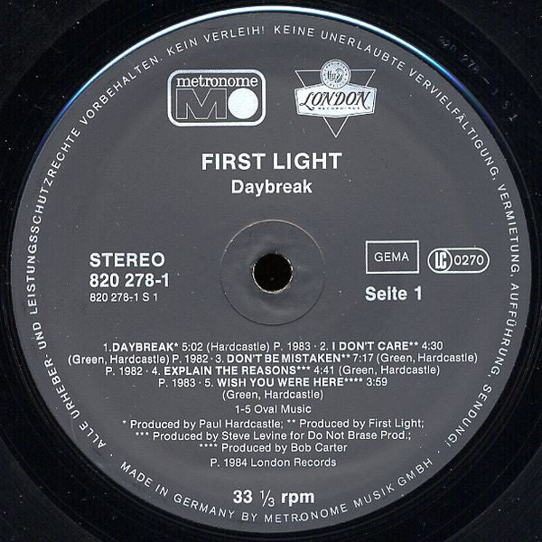 Paul Hardcastle &amp; First Light (3) : Daybreak (LP, Comp)