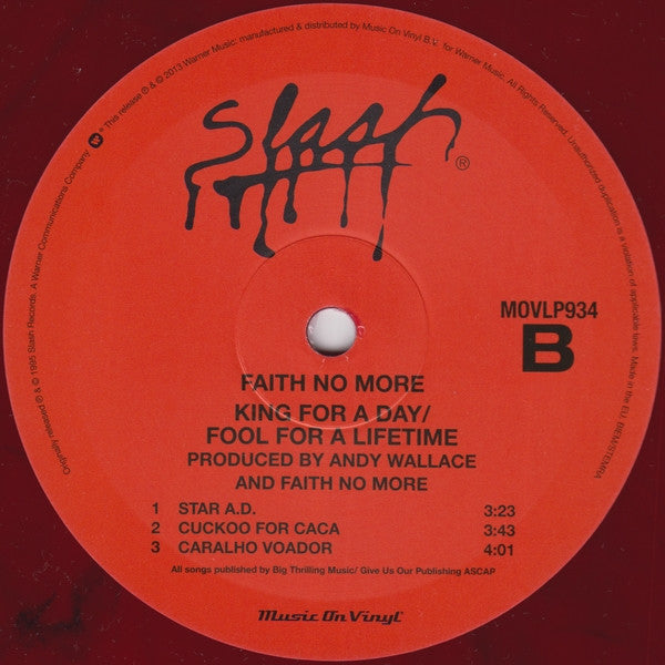 Faith No More : King For A Day Fool For A Lifetime (2xLP, Album, Ltd, Num, RE, Red)