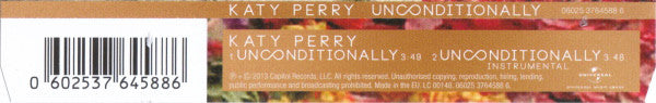 Katy Perry : Unconditionally (CD, Single)