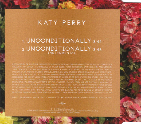 Katy Perry : Unconditionally (CD, Single)