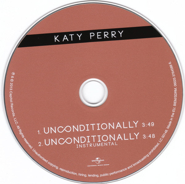 Katy Perry : Unconditionally (CD, Single)