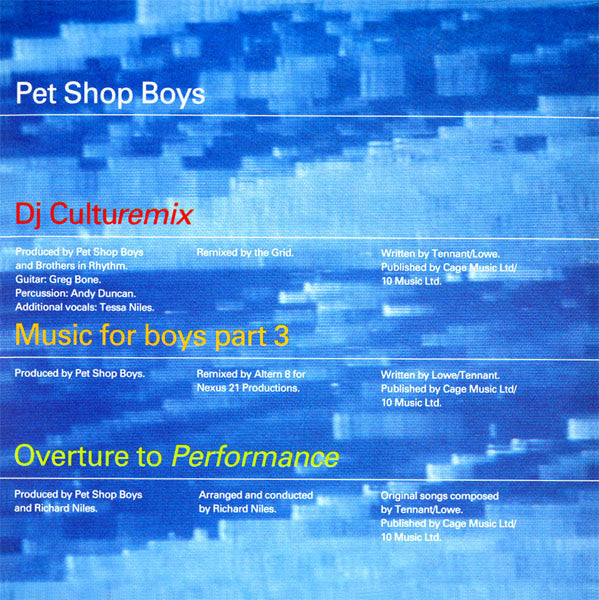 Pet Shop Boys : DJ Culturemix (CD, Single)