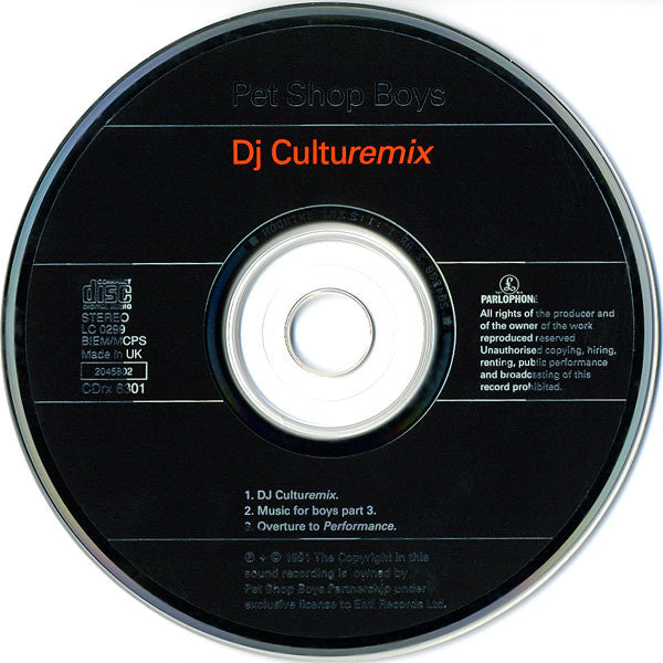 Pet Shop Boys : DJ Culturemix (CD, Single)