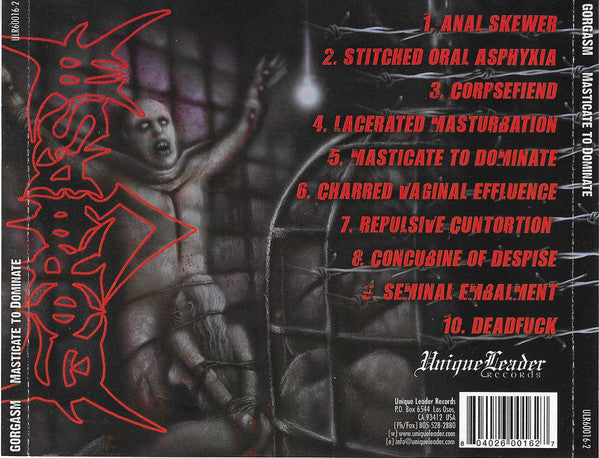 Gorgasm : Masticate To Dominate (CD, Album)