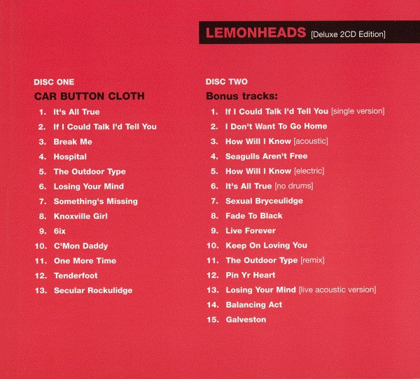 The Lemonheads : Car Button Cloth (2xCD, Album, Dlx, RE)