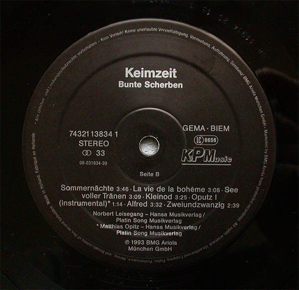 Keimzeit : Bunte Scherben (LP, Album, Ltd, Num)