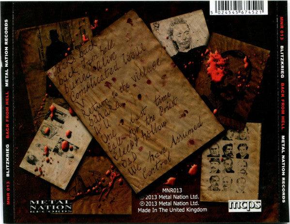 Blitzkrieg (5) : Back From Hell (CD, Album)