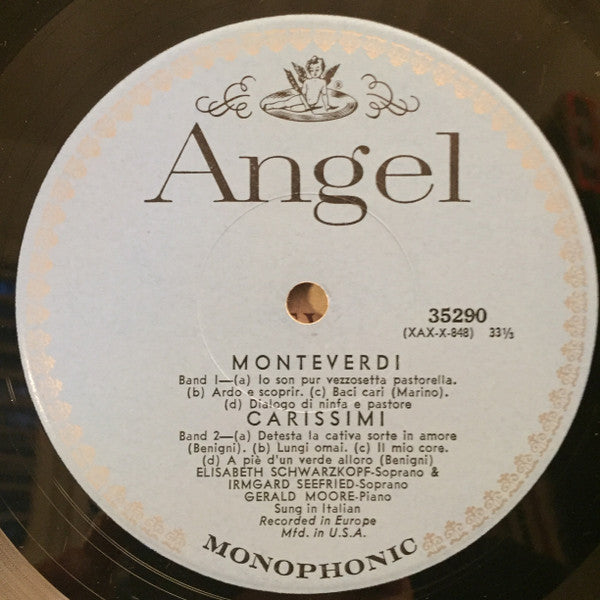 Elisabeth Schwarzkopf, Irmgard Seefried, Gerald Moore / Monteverdi*, Carissimi*, Dvořák* : A Recital Of Duets By Monteverdi / Carissimi / Dvořák (LP, Mono)