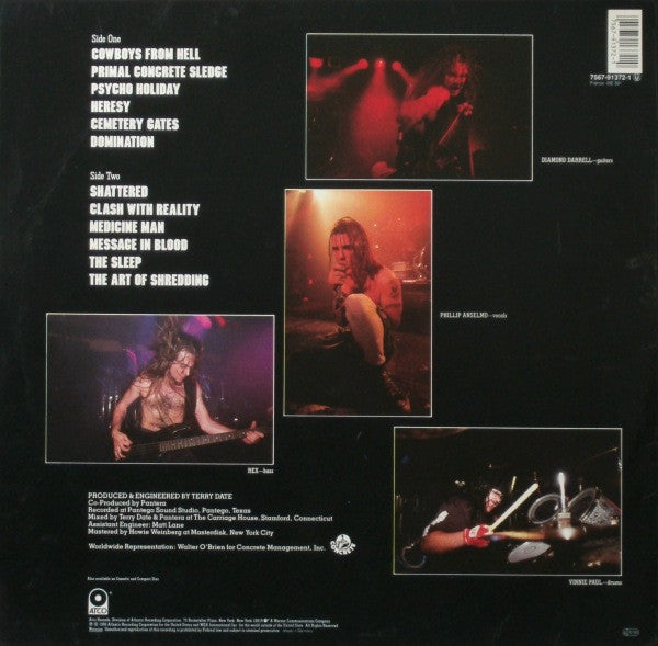 Pantera : Cowboys From Hell (LP, Album, RP)