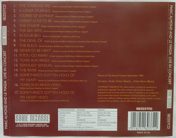 Marc Almond And La Magia : Live In Concert (CD, Album, Enh)