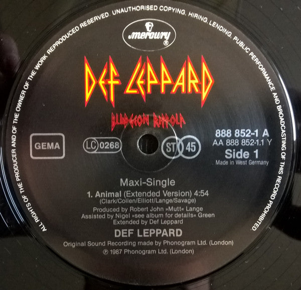 Def Leppard : Animal (Extended Version) / Women (12&quot;, Maxi)