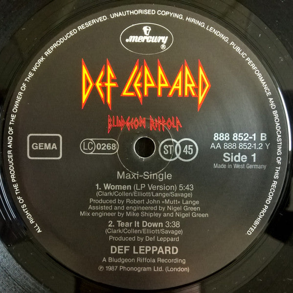 Def Leppard : Animal (Extended Version) / Women (12&quot;, Maxi)